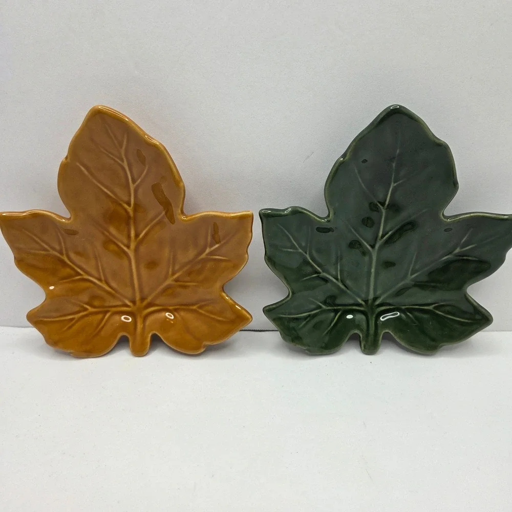 Ceramic Leaf Trinket Dish Set Small 6
